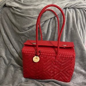 Maria Victoria Red Small Basket Tote